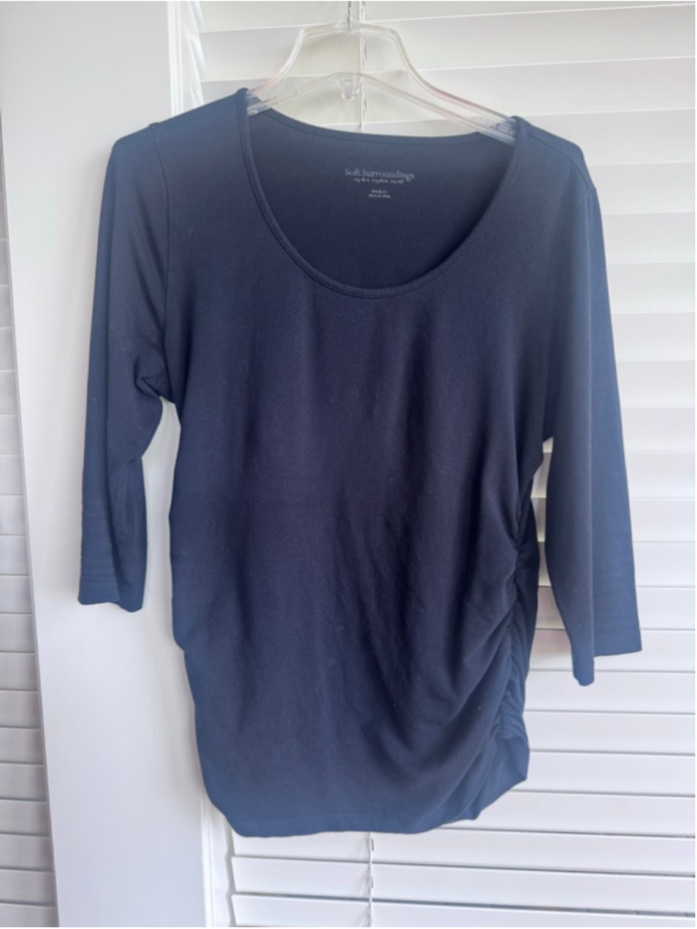 Soft Surroundings Maternity Black Long Sleeve Tee Medium